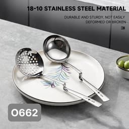 Set 2 Muôi Canh Muôi Lẩu Cán Gác OYATTON O662 Inox 18/10 – Muôi Múc Canh, Muôi Thủng Vớt Thực Phẩm 8