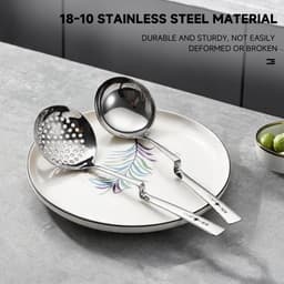 Set 2 Muôi Canh Muôi Lẩu Cán Gác OYATTON O662 Inox 18/10 – Muôi Múc Canh, Muôi Thủng Vớt Thực Phẩm 1