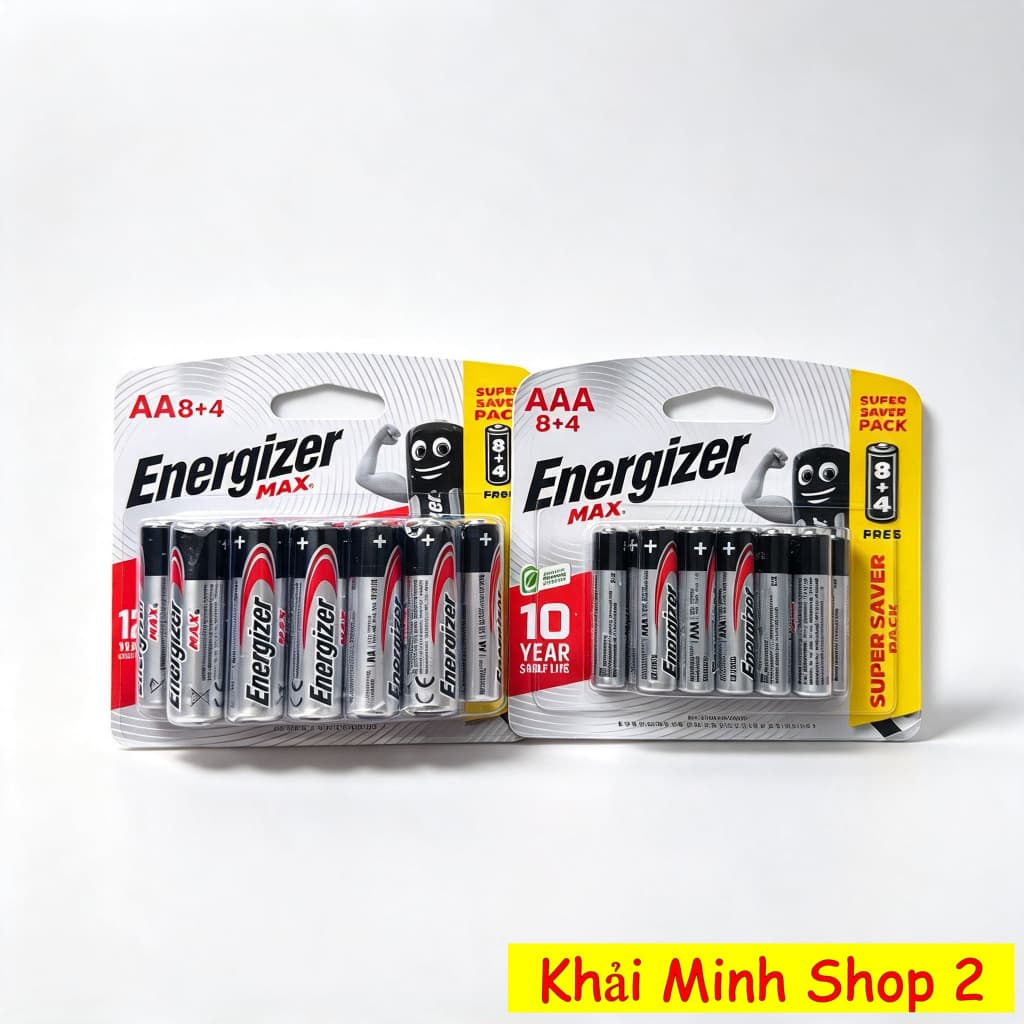 Pin Energizer MAX AA/AAA 1.5V Chính Hãng – Vỉ 12 Viên BP8+4 (8 Tặng 4)