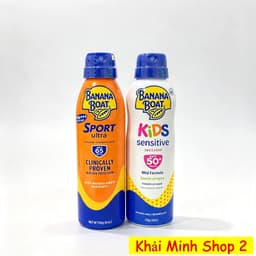 Combo 2 Chai Xịt Chống Nắng Banana Boat Sport SPF 65 / Kids SPF 50 170g – Chống Nắng Ngoài Trời, Chính Hãng Mỹ 1