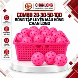 Bóng Tập Pickleball Màu Hồng CHANLONG - Combo 20,30,50,100 Quả - Bóng Sân Ngoài, Độ Nảy Tốt, Đàn Hồi Cao 1