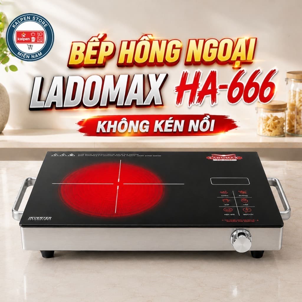 Bếp Điện Hồng Ngoại Ladomax HA-666 2200W và GROPA G1-602. LMS