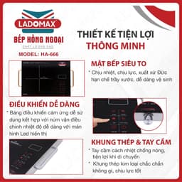 Bếp Điện Hồng Ngoại Ladomax HA-666 2200W và GROPA G1-602. LMS 7