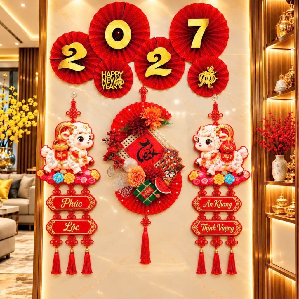 sét dê kèm mành trang trí tết 2027
