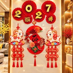 sét dê kèm mành trang trí tết 2027 2