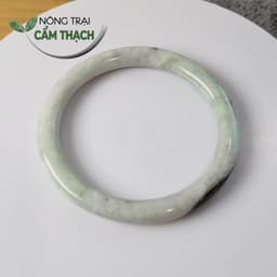 [Nông Trại Cẩm Thạch] Vòng Đũa Ngọc Cẩm Thạch Phỉ Thúy Phớt Xanh Táo Tự Nhiên Type A kèm kiểm định, ni 55mm 2