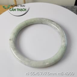 [Nông Trại Cẩm Thạch] Vòng Đũa Ngọc Cẩm Thạch Phỉ Thúy Phớt Xanh Táo Tự Nhiên Type A kèm kiểm định, ni 55mm 4