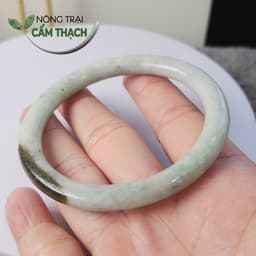 [Nông Trại Cẩm Thạch] Vòng Đũa Ngọc Cẩm Thạch Phỉ Thúy Phớt Xanh Táo Tự Nhiên Type A kèm kiểm định, ni 55mm 5