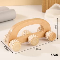 Lăn Massage gỗ cầm tay 6 bi gai và Lăn Massage gỗ cầm tay 3 bi trơn. LMS 4
