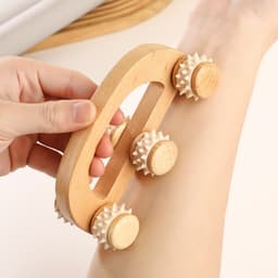 Lăn Massage gỗ cầm tay 6 bi gai và Lăn Massage gỗ cầm tay 3 bi trơn. LMS 3
