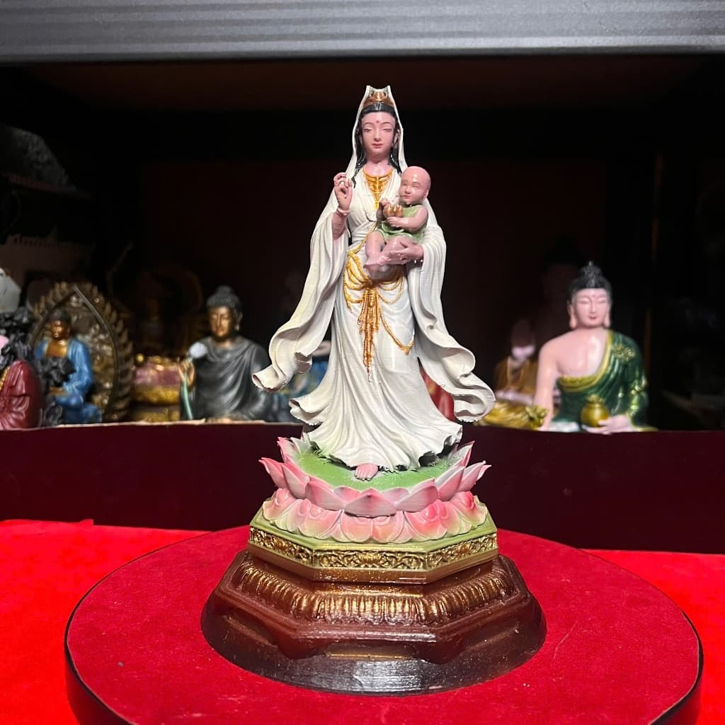 Tượng Mẹ quan âm Tống tử in 3D . cao 22 cm