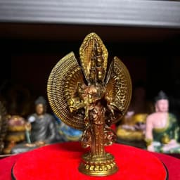 tôn tượng Avalokiteshvara Thập Nhất Diện Thiên Thủ Thiên Nhãn bằng đồng . cao 12 cm 3