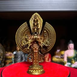 tôn tượng Avalokiteshvara Thập Nhất Diện Thiên Thủ Thiên Nhãn bằng đồng . cao 12 cm 1