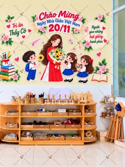Set Sticker Dán Tường, Dán Bảng Trang Trí  20/11 - Decor Cửa Hàng, Lớp Học, Quán cafe, Spa, Nai, Mi - Huyền My Decor 11
