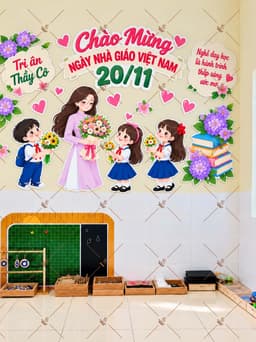 Set Sticker Dán Tường, Dán Bảng Trang Trí  20/11 - Decor Cửa Hàng, Lớp Học, Quán cafe, Spa, Nai, Mi - Huyền My Decor 14