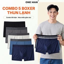 Combo 5 Quần Lót Nam ONE MAN Chất Thun Lạnh Co Giãn 4 Chiều Quần Boxer Cao Cấp Mềm Mại Thoáng Mát 5Q000A 1