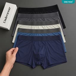 Quần Boxer Nam Thun Lạnh Co Giãn 4 Chiều Mềm Mại Thoáng Khí Dáng Đùi Ôm Vừa Vặn Cho Ngày Năng Động Tự Tin 5Q000B 1