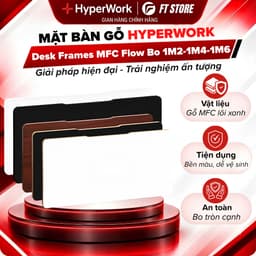 Mặt Bàn Gỗ MFC Bo Góc HyperWork MB120 / MB140 / MB160 (Không Gồm Khung Bàn) - Chuẩn P2, Chống Ẩm, Sẵn Lỗ Bắt Vít, 1