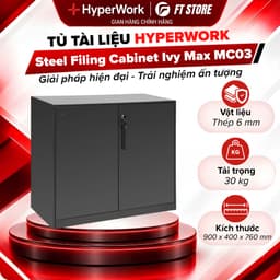 Tủ Tài Liệu Văn Phòng HyperWork Ivy Max MC03 - Kích Thước 90x40x76cm, Tải Trọng 30kg/Ngăn, Khóa Chìa Bảo Mật 1