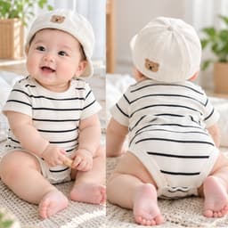[Mở Bán](5-15kg) Body Chip Kẻ | Tăm Đũa Cotton 100% | Mát Mẻ, Thấm Hút | Đáng Yêu Cho Bé Trai/Bé Gái 7