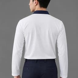 Áo Polo Nam Dài Tay Phối Cổ Thời Trang Công Sở Cao Cấp Chất Vải Co Giãn Thấm Hút Mồ Hôi DGC WAPBF195M 3