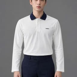 Áo Polo Nam Dài Tay Phối Cổ Thời Trang Công Sở Cao Cấp Chất Vải Co Giãn Thấm Hút Mồ Hôi DGC WAPBF195M 4