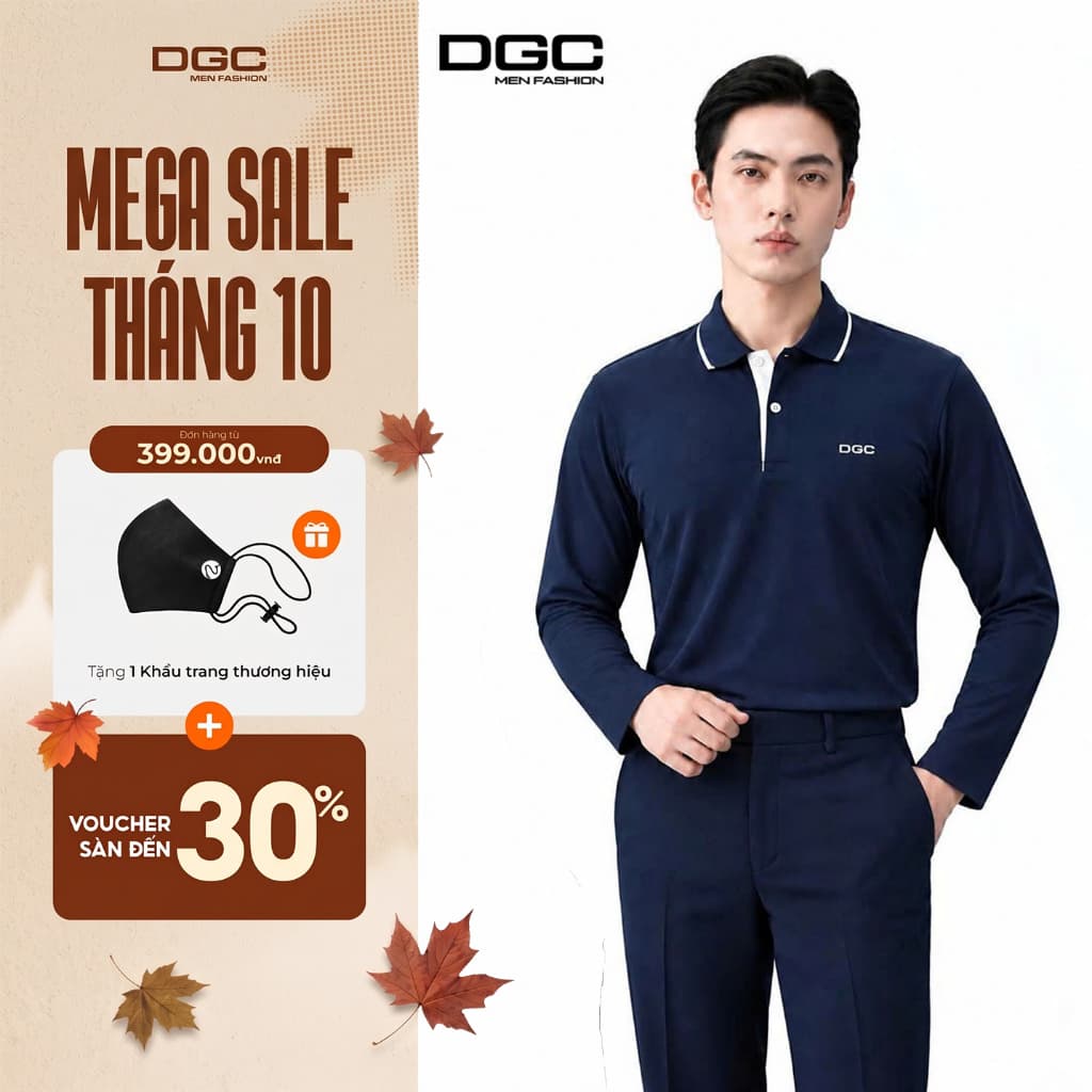 Áo Polo Nam Dài Tay Phối Viền Cổ Thời Trang Công Sở Cao Cấp Chất Vải Co Giãn Thấm Hút Mồ Hôi DGC - WAPBF194M