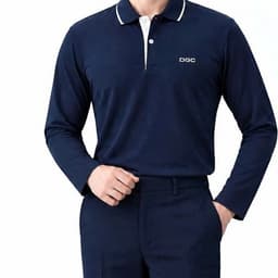 Áo Polo Nam Dài Tay Phối Viền Cổ Thời Trang Công Sở Cao Cấp Chất Vải Co Giãn Thấm Hút Mồ Hôi DGC - WAPBF194M 3
