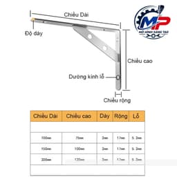Cặp Ke Vuông Inox, Giá Đỡ Chịu Lực Cho Kệ Gắn Tường Kèm Vít Và Tắc Kê PGT-03 3