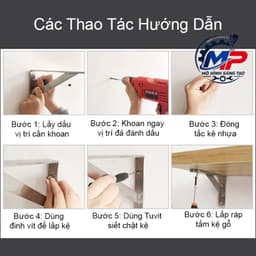 Cặp Ke Vuông Inox, Giá Đỡ Chịu Lực Cho Kệ Gắn Tường Kèm Vít Và Tắc Kê PGT-03 2