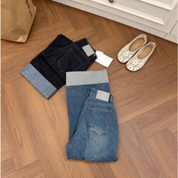 Quần Jeans Nữ Ống Suông Gấu 2 Màu CHEZI HOUSE Vải Jean QCCC, Chiều Dài 100CM #8930-31 Màu Xanh Nhạt, Xanh Than 6