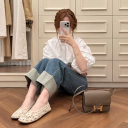 Quần Jeans Nữ Ống Suông Gấu 2 Màu CHEZI HOUSE Vải Jean QCCC, Chiều Dài 100CM #8930-31 Màu Xanh Nhạt, Xanh Than 4