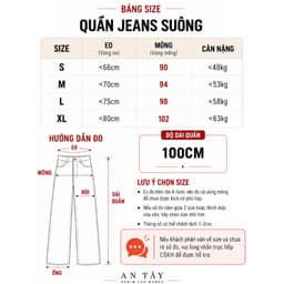Quần Jeans Nữ Ống Suông Gấu 2 Màu CHEZI HOUSE Vải Jean QCCC, Chiều Dài 100CM #8930-31 Màu Xanh Nhạt, Xanh Than 9