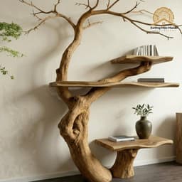 Kệ Thân Cây Tự  Nhiên Gỗ Tràm Áp Tường Mã C01 2