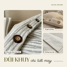 (Tặng ôm) Bộ Chăn Ga Gối Cotton Đũi Khuy Cao Cấp Set 4 Món Vỏ Chăn Lồng Ruột Thoáng Mát 5
