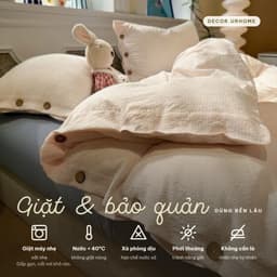 (Tặng ôm) Bộ Chăn Ga Gối Cotton Đũi Khuy Cao Cấp Set 4 Món Vỏ Chăn Lồng Ruột Thoáng Mát 6