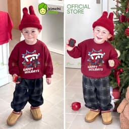 [10-29KG] Áo Nỉ Cho Bé Trai Kimchibaby Dày Dặn Nỉ 2 Da Cao Cấp Premium, Áo Sweater Siêu Nhân Người Nhện Noel AN601 6