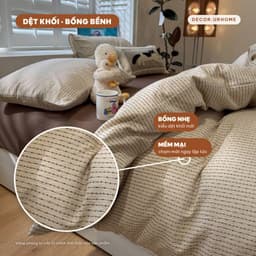 Bộ chăn ga gối cotton đũi gân chất liệu mới họa tiết kẻ sọc caro hiện đại chất liệu thoáng mát mền mại 5