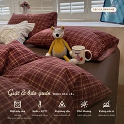 Bộ chăn ga gối cotton đũi gân chất liệu mới họa tiết kẻ sọc caro hiện đại chất liệu thoáng mát mền mại 7