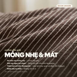 Bộ chăn ga gối cotton đũi gân chất liệu mới họa tiết kẻ sọc caro hiện đại chất liệu thoáng mát mền mại 4
