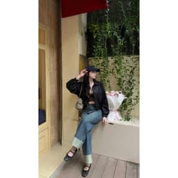 Quần Jeans Nữ Ống Suông, Quần bò nữ ống rộng Gấu 2 Màu Vải Jean QCCC Dài 100CM  #8930-31 4