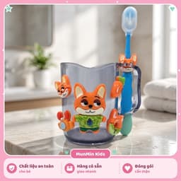 Bộ Cốc Bàn Chải Đánh Răng Trẻ Em Hình 3D Dễ Thương Cho Bé 3-10 Tuổi - Cốc Súc Miệng Kèm Bàn Chải Lông Mềm 5