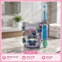 Bộ Cốc Bàn Chải Đánh Răng Trẻ Em Hình 3D Dễ Thương Cho Bé 3-10 Tuổi - Cốc Súc Miệng Kèm Bàn Chải Lông Mềm 9