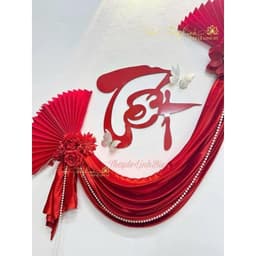 Combo Đồ Decor Tết Tài Lộc với đèn lồng gấm Hội An + Quạt Giấy Đỏ May Mắn Và Đào Đông siêu đẹp trang trí Tết 2027 5
