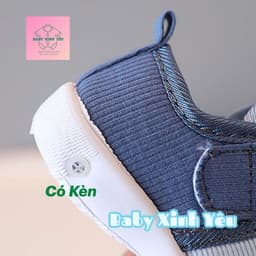 Giày Tập Đi Cho Bé 0–18 Tháng Hình Mèo Dễ Thương, Quai Dán, Có Kèn, Giày Vải Mềm Nhẹ Cho Bé Trai Bé Gái. 4
