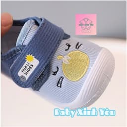 Giày Tập Đi Cho Bé 0–18 Tháng Hình Mèo Dễ Thương, Quai Dán, Có Kèn, Giày Vải Mềm Nhẹ Cho Bé Trai Bé Gái. 9