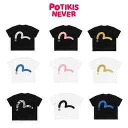 Áo Thun Boxy Potikis Signature In Kim Tuyến Unisex Cotton Dày Dặn Full Tem Mác - Potikis Never 1