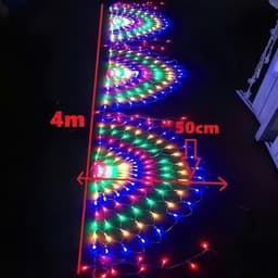 Bộ Đèn LED rèm đuôi công dài 4M rủ 0.5m,Led có 8 chế độ nháy, chống nước siêu bền,chuyên dùng trang trí ngày lễ, sự kiện 3