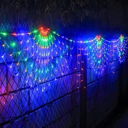 Bộ Đèn LED rèm đuôi công dài 4M rủ 0.5m,Led có 8 chế độ nháy, chống nước siêu bền,chuyên dùng trang trí ngày lễ, sự kiện 4