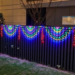 Bộ Đèn LED rèm đuôi công dài 4M rủ 0.5m,Led có 8 chế độ nháy, chống nước siêu bền,chuyên dùng trang trí ngày lễ, sự kiện 8